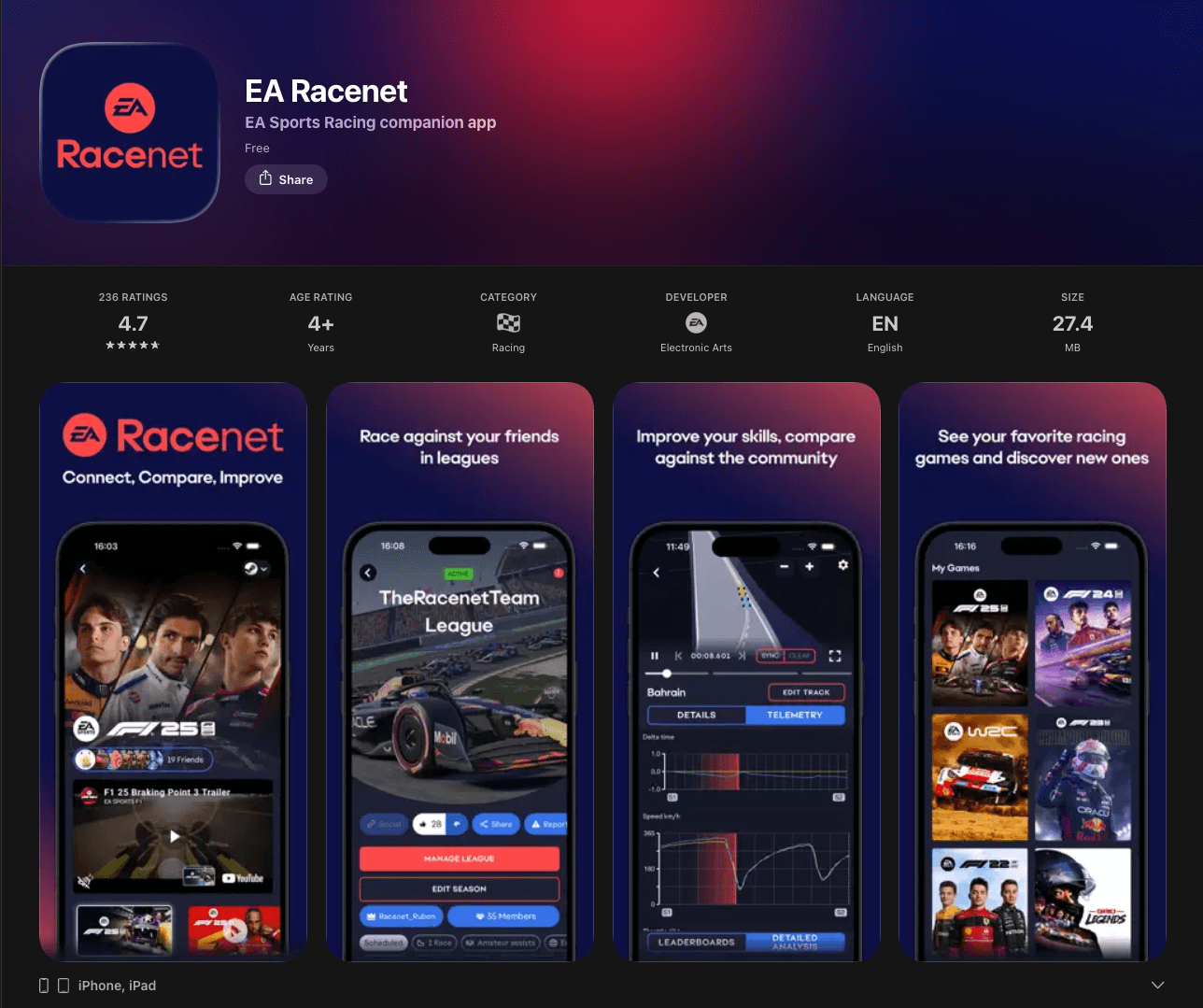 EA Racenet™ App y Web